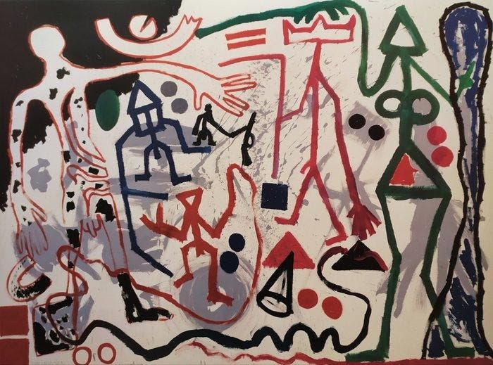 A.R. Penck (1939–2017) - Ten X Den X Zen 1, 1983 - (70x90, Antiquités & Art, Antiquités | Meubles | Chaises & Canapés