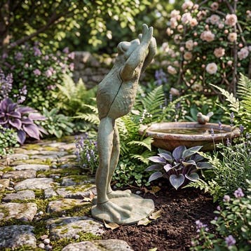 Beeld, Springende Kikker 29.5 cm - 29.5 cm - Gietijzer