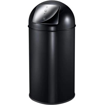 Afvalbak | Zwart | 40L | Duwdeksel | Ø350x740(h)mm EKO, Verzenden