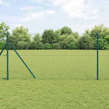 vidaXL ingegraven hekpalen 13 st Groen Gepoedercoat staal, Verzenden, Nieuw