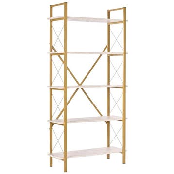 Evila Boekenkast - Goudkleurig/Beige - Nieuw/Ongebruikt -, Huis en Inrichting, Verzenden, Nieuw, Scandinavisch, 50 tot 100 cm