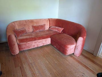 Sofa - Fluweel - Gebogen bank Space Age