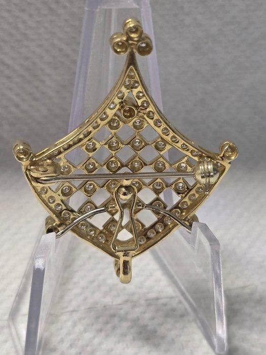 Broche - 18 karaat Geel goud, Bijoux, Sacs & Beauté, Bijoux anciens