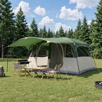 vidaXL Tunneltent 10-persoons Groen Polyester en Staal, Verzenden