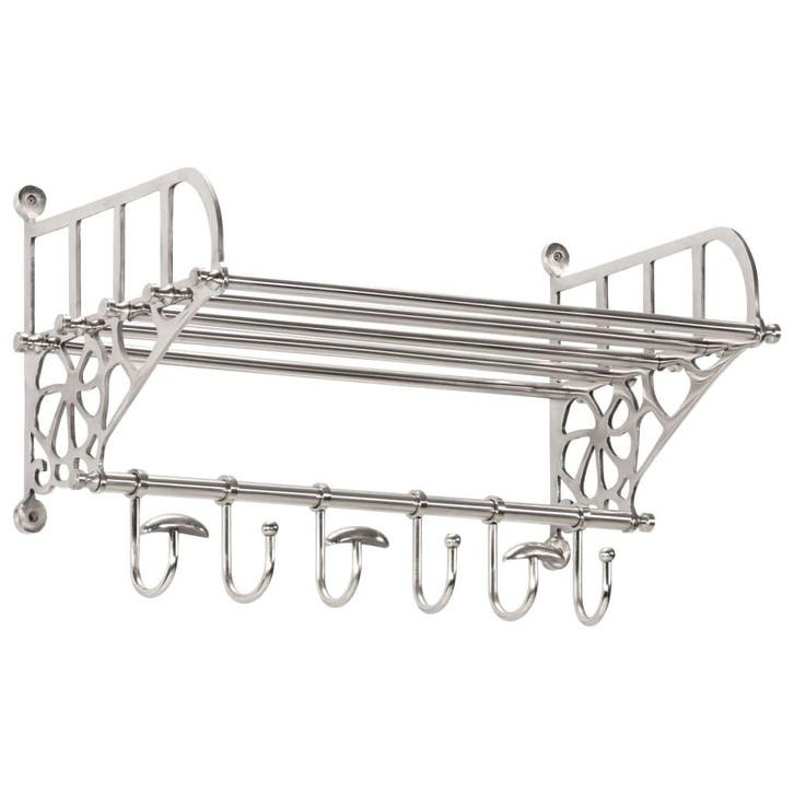 vidaXL Bagagerek met kleerhangers wandmontage aluminium, Huis en Inrichting, Woonaccessoires | Kapstokken, Nieuw, Verzenden