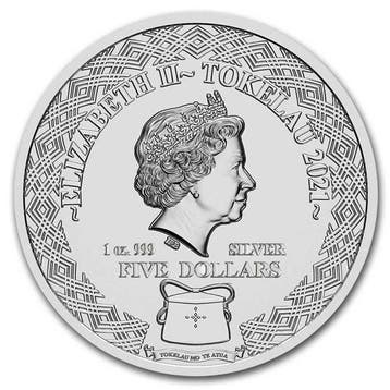 Tokelau. 5 Dollars 2021 1 oz $5 NZD Tokelau Silver Zodiac