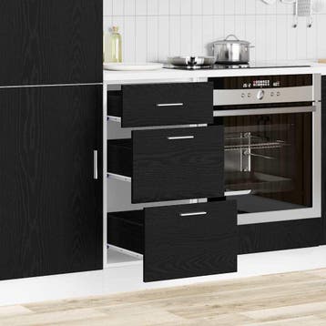 vidaXL Keuken Onderkast Zwart Eiken 40 x 46 x 81,5 cm, Huis en Inrichting, Verzenden, Nieuw