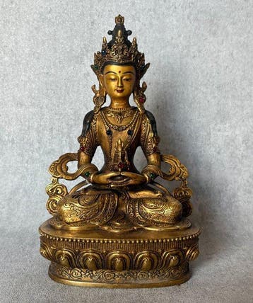 Tara Amitayus - Boeddha van onmetelijk leven - Brons - Azië