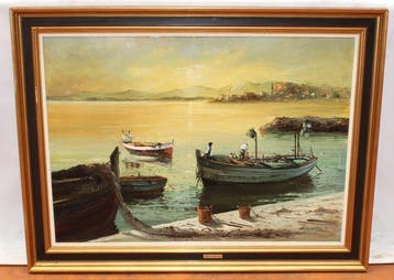 Julio Cortés Ballesta (1933-2020) - Barcas de pesca en la