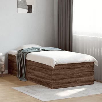 vidaXL Vloerbedframe Bruin eiken 75 x 190 cm Engineered, Verzenden, Nieuw