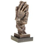 Figuur - Bronzefigur Gesicht 31CM - Brons, Marmer