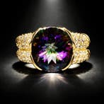 925 zilver verguld - 12 ct Mystic Topaas - Ring