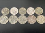 Russie. Nicholas II. Lot of 10 coins: 10 & 15 Kopecks