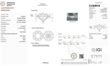 1 pcs Diamant (Natuurlijk) - 1.01 ct - Rond - K - SI1 -