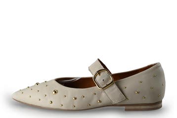 Manfield Ballerinas in maat 40 Beige, Kleding | Dames, Verzenden, Beige, Ballerina's, Zo goed als nieuw