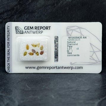 9 pcs Diamant (Natuurlijk gekleurd) - 1.01 ct - Peer - Fancy, Bijoux, Sacs & Beauté, Pierres précieuses