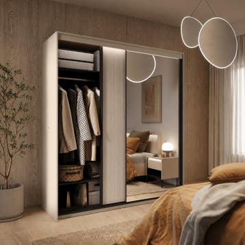 Lenart Schuifdeurkast TREND BEDROOM Met Verlichting & Spiege, Nieuw