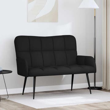 vidaXL 2-Zits Sofa Zwart 115 x 61 x 87 cm Stof, Verzenden, Nieuw