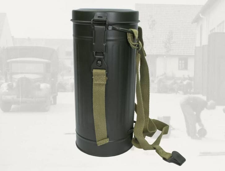 Replica Duitse WO2 gasmaskerbus WW2 Gasmaskenbüchse, Verzamelen, Militaria | Tweede Wereldoorlog, Landmacht, Overige typen, Ophalen of Verzenden