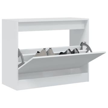 vidaXL Schoenenkast 80x34x63 cm bewerkt hout wit, Verzenden