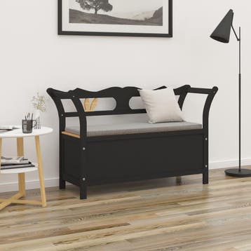 vidaXL Bankje 107x45x75,5 cm massief vurenhout zwart, Verzenden