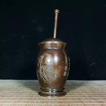Mortier - Mortier et pilon en bronze massif – présentant un