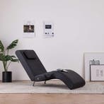vidaXL Massage chaise longue met kussen kunstleer zwart, Verzenden