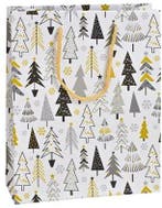 Geschenktasje winterbos 18x23x8 cm set 3 stuks, Nieuw