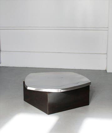 Pol Quadens - Table basse - Acier inoxydable - Pebble