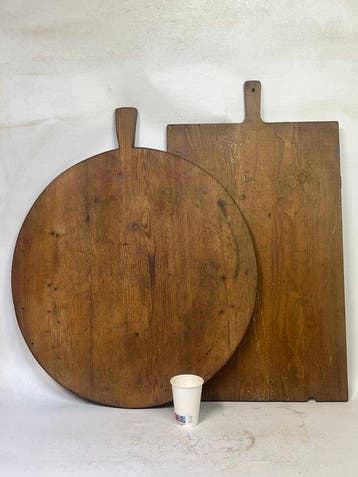 Presenteerblad (2) - Hout - oude bakkers planken