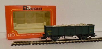 Rivarossi H0 - Modeltrein goederenwagon (4) - Groene open, Nieuw