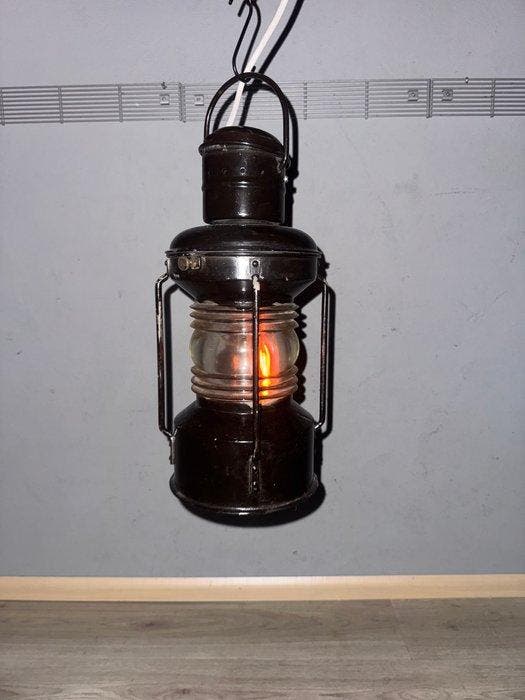 Scheepslamp - Metaal, Glas, Antiek en Kunst, Curiosa en Brocante