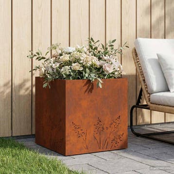 vidaXL Plantenbak Roestkleurig 50 x 50 x 49 cm weervast, Verzenden, Nieuw