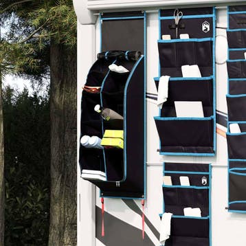 vidaXL Opbergzak met opslag Zwart en Blauw 140 x 43 cm, Caravans en Kamperen, Tentaccessoires, Verzenden, Nieuw