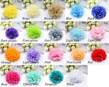 Tissue Paper Pom Poms Flower Balls Beige 15 cm per stuk