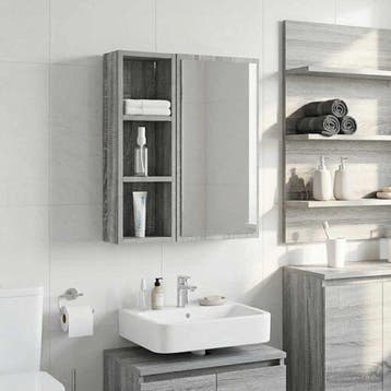 vidaXL Badkamer wandkast Grijze Sonoma 20 x 10 x 60,5 cm, Verzenden