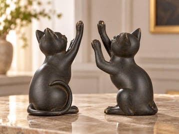 Boekensteunen - Decoratieve Katten – Set van 2 – Donker