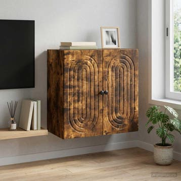 vidaXL Wandkast 59 x 31 x 60 cm Bewerkt hout Gerookt eiken, Verzenden