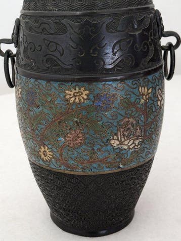 Vase - Bronze, Émail - Japon - Période Meiji (1868–1912), Antiquités & Art