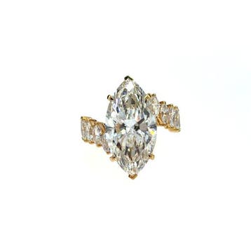 Ring - 18 karaat Geel goud - 10.07ct. tw. Diamant, Nieuw