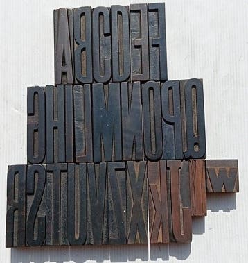 Drukblokken (26) - Lettertypes - Italië - Volledig Engels, Antiek en Kunst