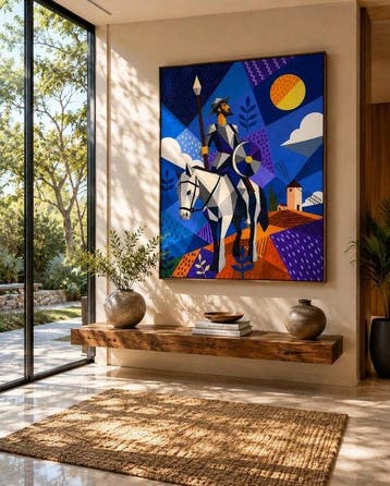 Adri Q 120 x 90 cm - Don Quijote ante los gigantes de la