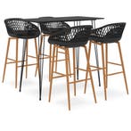 vidaXL 5-delige Barset zwart, Huis en Inrichting, Complete eetkamers, Verzenden, Nieuw