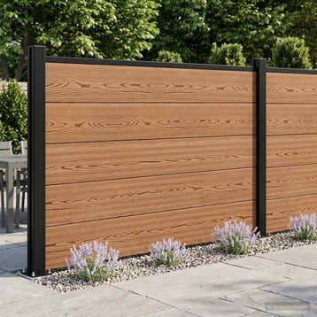 vidaXL Hekpaneel WPC en Aluminium Bruin, Tuin en Terras, Verzenden, Nieuw