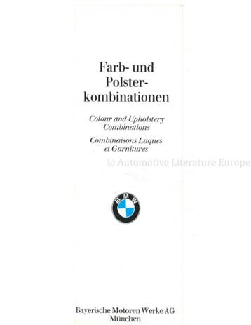 1971 BMW PROGRAMMA KLEUREN EN BEKLEDING BROCHURE