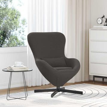 vidaXL Eivormige stoel Donkergrijs 63 x 73 x 90 cm Stof, Verzenden