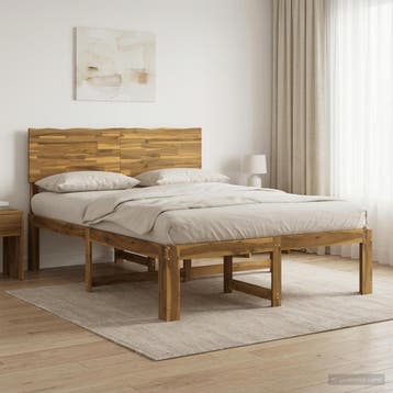 vidaXL Tweepersoonsbed met hoofdbord ROSTOCK Wit 120 x 190, Verzenden