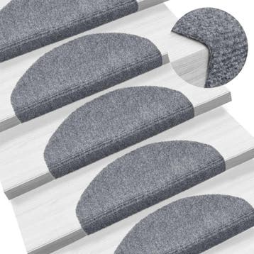 vidaXL Trapmatten Zelfklevend 15 stuks 65x21x4 cm Lichtgrijs, Verzenden
