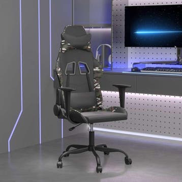 vidaXL Massage gamestoel kunstleer zwart en camouflage, Verzenden, Nieuw