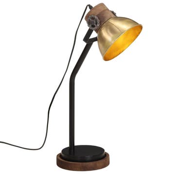 vidaXL Bureaulamp 25 W E27 18x18x60 cm antiek messingkleurig, Verzenden, Nieuw